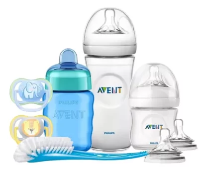 Imagen 1 de 10 de Kit Recien Nacido Bebe Varon 6 Piezas Avent Ideal Para Niño