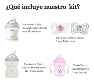 Miniatura 2 de 9 de Set Bebe Chicco Mamaderas Natural Feeling, Vaso, Chupete