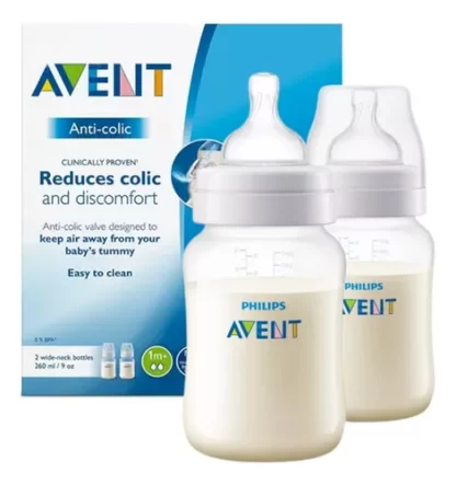 Imagen 3 de 4 de Set Mamaderas Anticolic 260ml Chupete Night Time 6-18m Avent