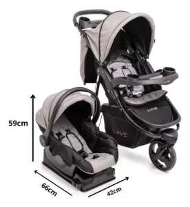 Miniatura 4 de 5 de Cochecito Jogger 3 Ruedas Con Huevito Love 245 Travel System