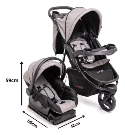 Imagen 4 de 5 de Cochecito Jogger 3 Ruedas Con Huevito Love 245 Travel System