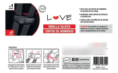 Imagen 6 de 6 de Hebilla Sujeta Cinturon Butaca Bebe Auto Love 2710