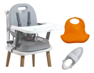 Miniatura 1 de 9 de Set Silla Comer Bebe Booster Babero Silicona Chupete Fruta