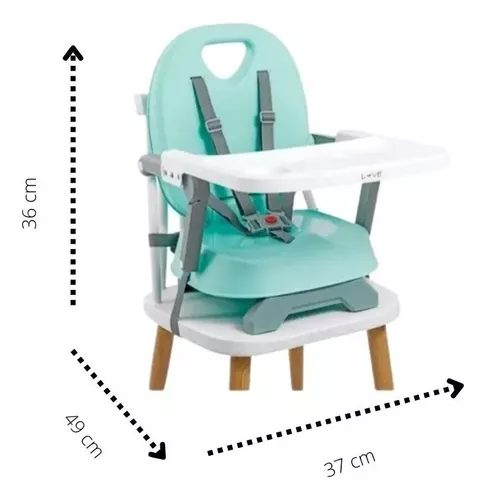 Imagen 5 de 8 de Set Silla De Comer Bebe 3 Alturas Love 660 Plato Vaso Chicco