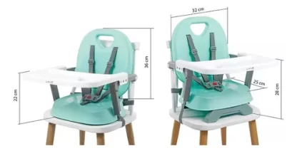Imagen 5 de 9 de Set Silla Comer Bebe Booster Babero Silicona Chupete Fruta