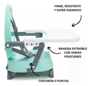Miniatura 4 de 9 de Set Silla Comer Bebe Booster Babero Silicona Chupete Fruta