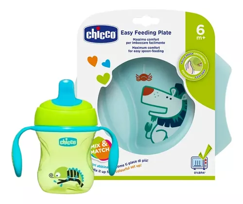 Imagen 3 de 8 de Set Silla De Comer Bebe 3 Alturas Love 660 Plato Vaso Chicco