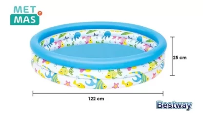 Imagen 3 de 5 de Pileta Inflable Bebe Niños Bestway Coral Kids 51009 - 140 L - Multicolor
