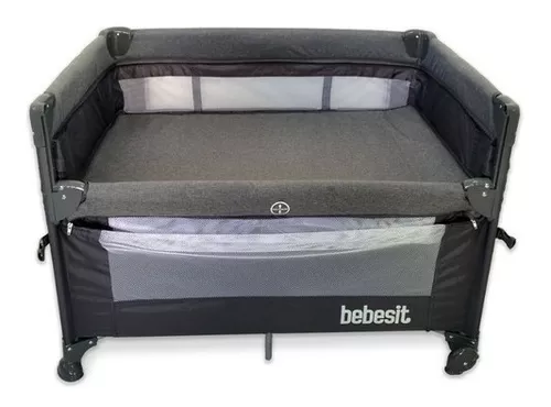 Imagen 2 de 4 de Practicuna Colecho Bebe Bebesit 2021 Gris Con Mosquitero