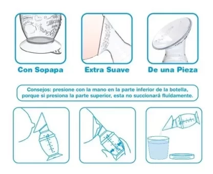 Imagen 4 de 5 de Sacaleche De Siliconas Dispita - Una Pieza Con Sopapa Y Tapa