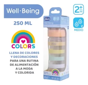Miniatura 6 de 7 de Mamadera Bebe Chicco Well Being 250 Ml +2 Meses Flujo Medio