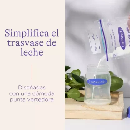 Imagen 7 de 7 de Bolsas De Almacenamiento Leche Materna 180ml X100 Lansinoh
