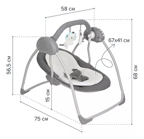 Imagen 2 de 3 de Mecedora Bebe Columpio Electrica A Pilas Musical Vibracion