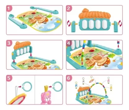 Imagen 6 de 7 de Manta Didactica Bebes Piano Musical Gimnasio +0m Priori