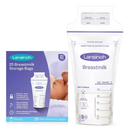 Imagen 1 de 5 de Bolsas De Almacenamiento De Leche Materna 180ml X25 Lansinoh