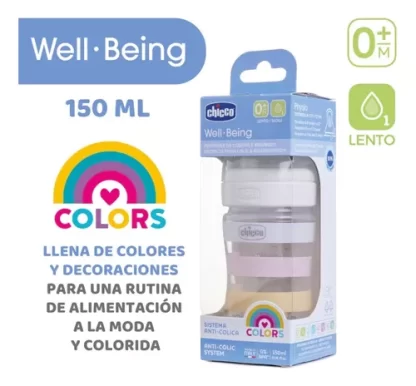 Imagen 4 de 7 de Mamadera Chicco Well Being 150ml Anticolico 0m+ Flujo Lento