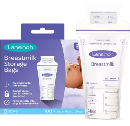 Imagen 1 de 7 de Bolsas De Almacenamiento Leche Materna 180ml X100 Lansinoh