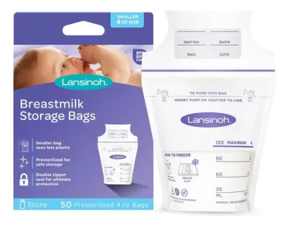 Imagen 1 de 3 de Bolsas De Almacenamiento De Leche Materna 120ml X50 Lansinoh