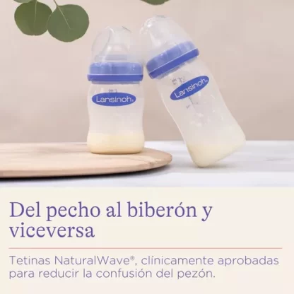 Imagen 5 de 8 de Mamadera Lansinoh Tetina Naturalwave 160ml Flujo S Sin Bpa