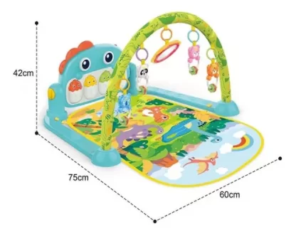 Imagen 2 de 4 de Manta Didactica Bebes Piano Musical Dino Gimnasio +0m Priori