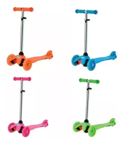 Imagen 5 de 5 de Monopatin Liso Colores Con 3 Ruedas Con Luces +3 Años Priori