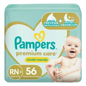 Miniatura 1 de 1 de Pañales Pampers Premium Care Deluxe Rn+ x56 Unidades