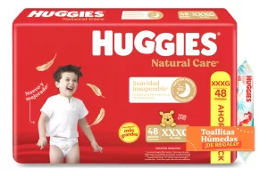 Miniatura 1 de 7 de Pañales Huggies Natural Care XXXG x 48 unidades + Toallitas Humedas x48u de regalo
