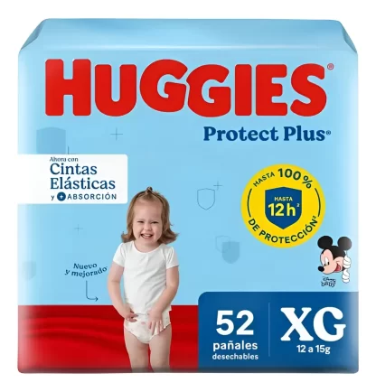 Imagen 1 de 7 de Pañales Huggies Protect Plus XG x 52 unidades