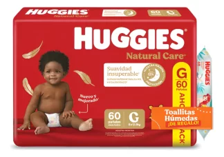 huggies natural care g 60 con toallitas de regalo