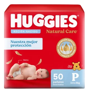 Miniatura 1 de 7 de Pañales Huggies Natural Care P x 50 unidades