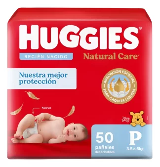 Pañales Huggies Natural Care P x 50 u