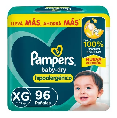 Imagen 1 de 6 de Pañales Pampers Baby-Dry XG x 96 unidades