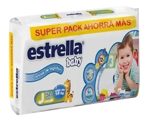 Imagen 1 de 3 de Pañales Estrella Super Pack Talle Junior x50 unidades