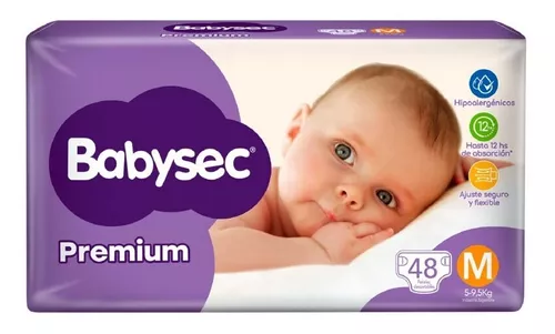 Imagen 2 de 2 de Pañales Babysec Premium M x 48 unidades