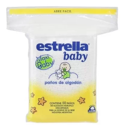 Imagen 1 de 1 de Algodón Estrella Maxi Paños Absorbentes x 50 unidades