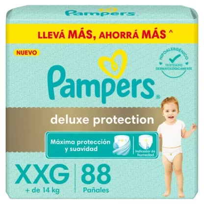 Imagen 1 de 9 de Pañales Pampers Deluxe Protection XXG x 88 unidades