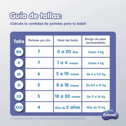 Imagen 2 de 2 de Pañales Babysec Ultra Soft G x60 unidades