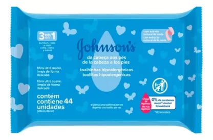 Imagen 1 de 1 de Toallitas húmedas Johnson's Baby Cabeza A Los Pies x 44 unidades