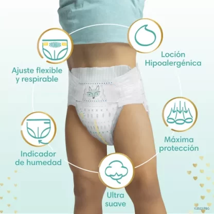 Imagen 2 de 9 de Pañales Pampers Deluxe Protection M x72 Unidades