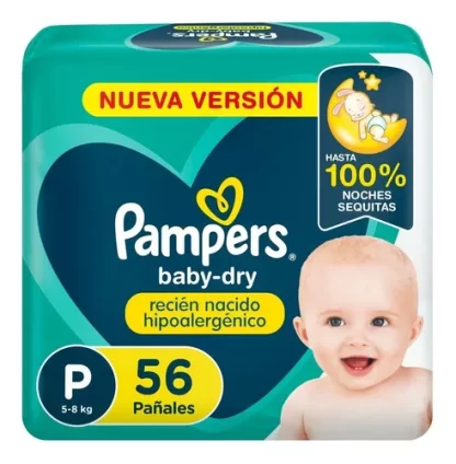 Imagen 9 de 9 de Pañales Pampers Babydry P x56 unidades