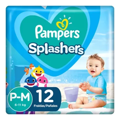 Imagen 8 de 12 de Pañales para el agua Pampers Splashers P/M x12 unidades