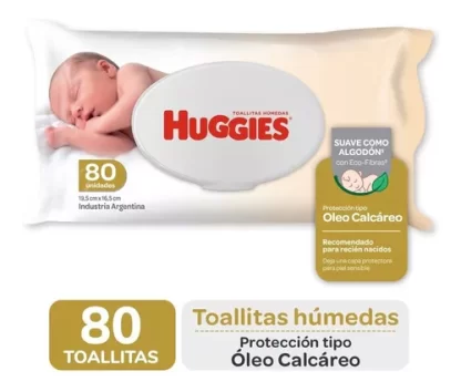 Imagen 5 de 7 de Toallitas húmedas Huggies Protección tipo Óleo Calcáreo x 80 unidades