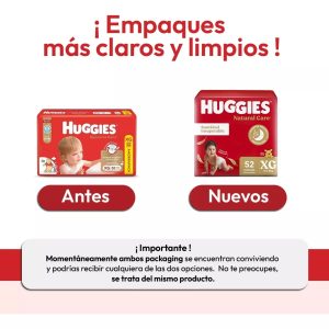 Miniatura 2 de 2 de Combo 2 Pack Pañales Huggies Natural Care Rojos