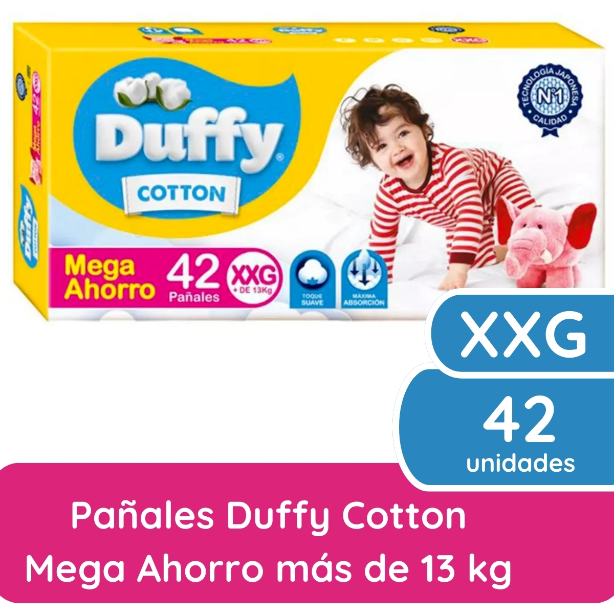 Imagen 1 de 4 de Pañales Duffy Cotton XXG x 42 unidades