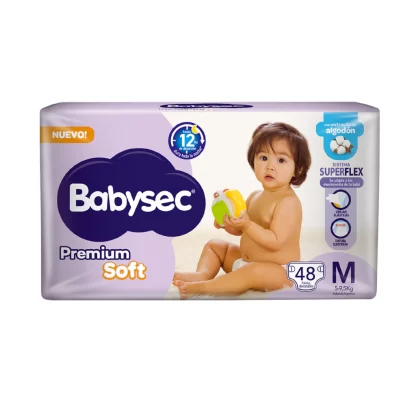 Imagen 1 de 2 de Pañales Babysec Premium Soft Talle M x48 unidades