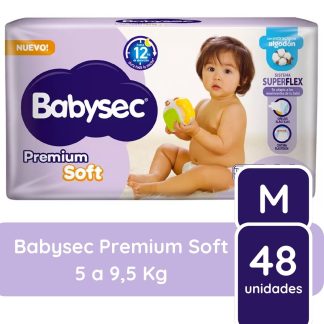 Pañales Babysec Premium Soft Talle M x48 unidades