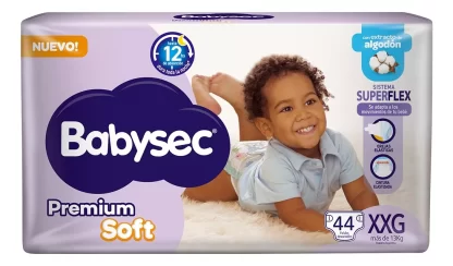 Imagen 1 de 2 de Pañales Babysec Premium Soft XXG x 44 unidades