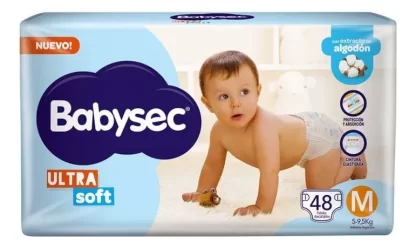 Imagen 1 de 1 de Pañales Babysec Ultra Soft M x 48 unidades