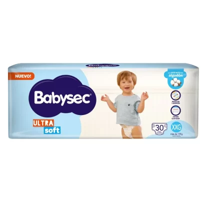 Imagen 1 de 2 de Pañales Babysec Ultra Soft XXG x30 unidades