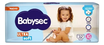 Imagen 1 de 1 de Pañales Babysec Ultrasoft XG x 32 unidades